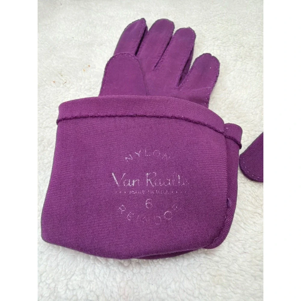 VTG Van Raalte Gauntlet Gloves Womens Size 6 Purple Mid Length Formal Flare